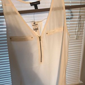 🆕with tags Express white sleeveless work shirt S